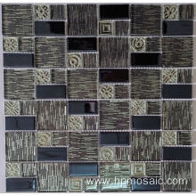 Black mix brown laminated glass mosaic